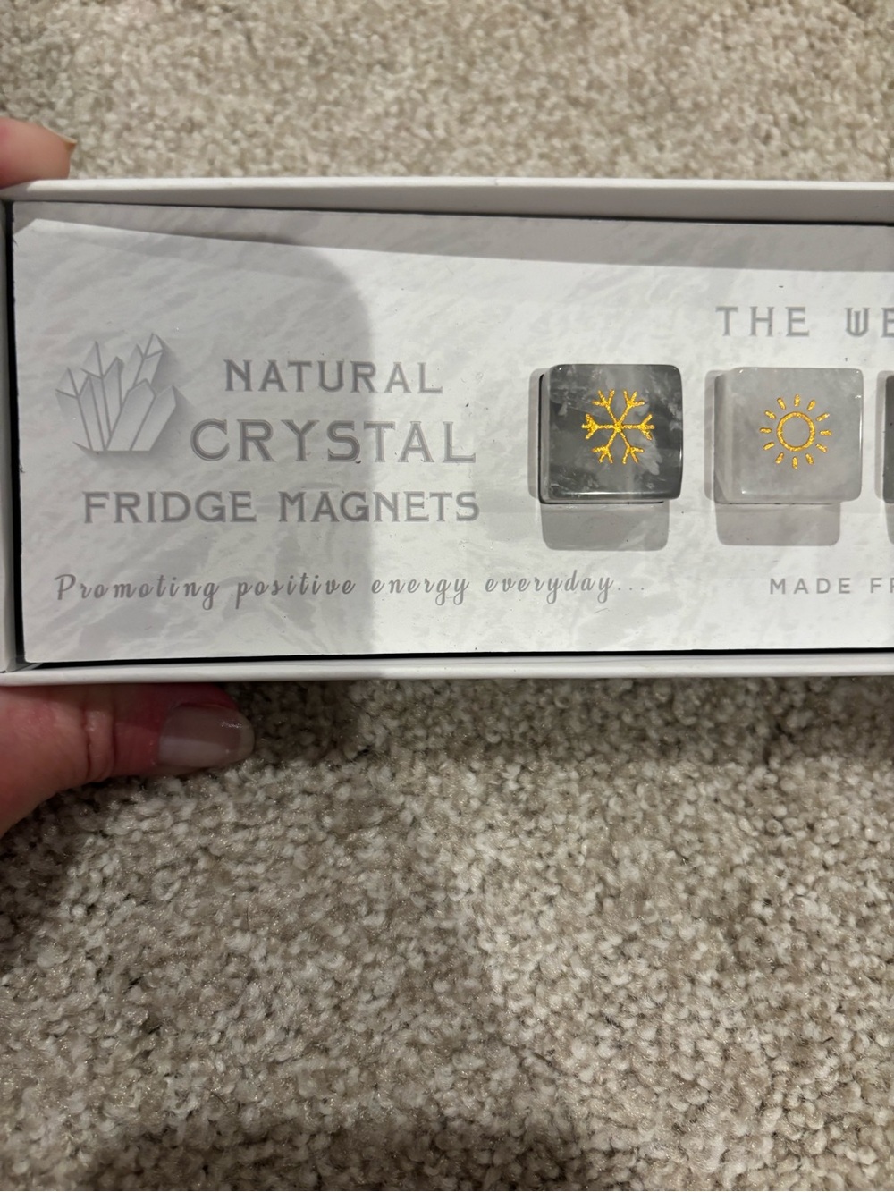 NIB Natural Crystal Fridge Magnets - The Weather Today Crystal